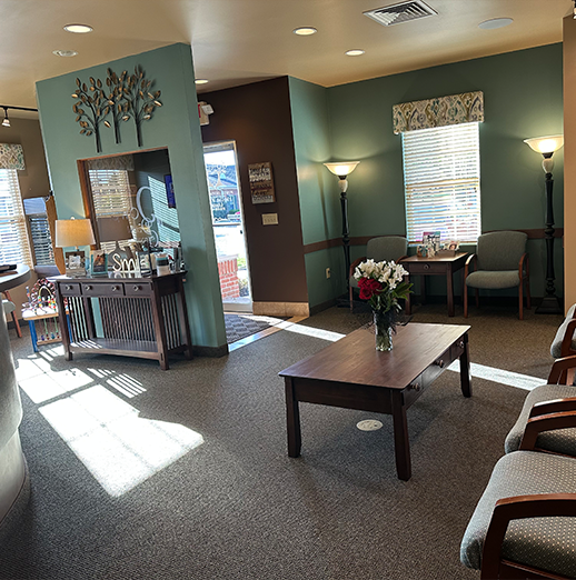 Welcoming waiting area at Powell Dental Group