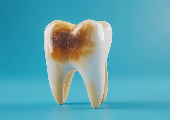 Illustration of a discolored tooth