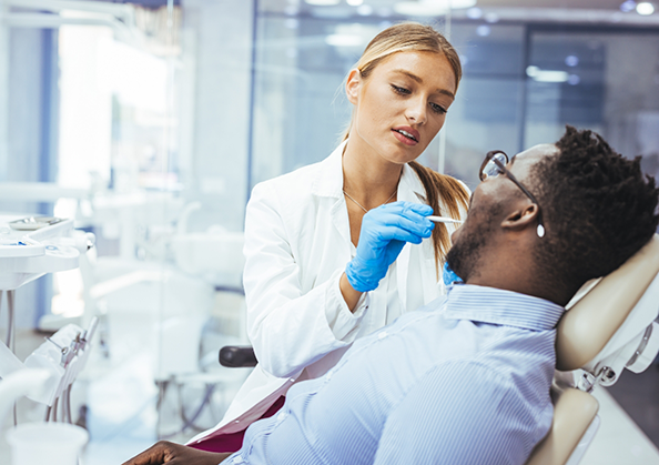 Man getting a dental exam
