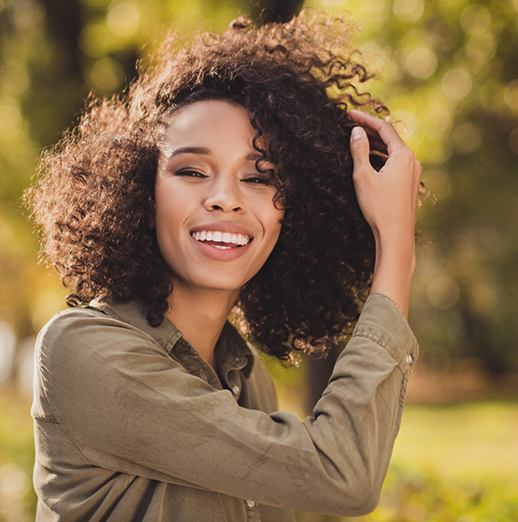 Woman smiling in the sun