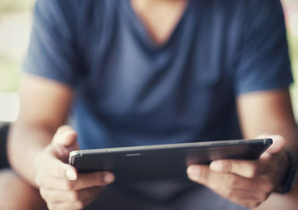 Man holding a tablet